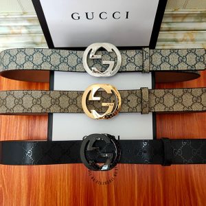 Thắt lưng nam hàng hiệu Gucci mặt khóa bạc dây da cao cấp - Ảnh 7