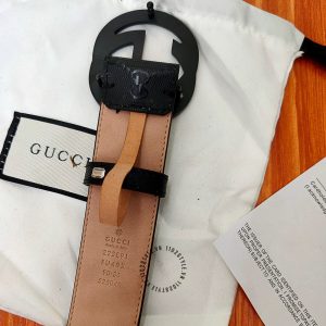Thắt lưng Gucci nam mặt khóa đen dây da họa tiết hàng hiệu - Ảnh 8