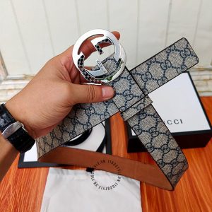 Thắt lưng nam hàng hiệu Gucci mặt khóa bạc dây da cao cấp - Ảnh 2