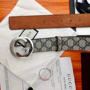 Thắt lưng nam hàng hiệu Gucci mặt khóa bạc dây da cao cấp - Ảnh 5