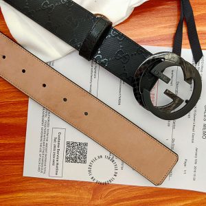 Thắt lưng Gucci nam mặt khóa đen dây da họa tiết hàng hiệu - Ảnh 7