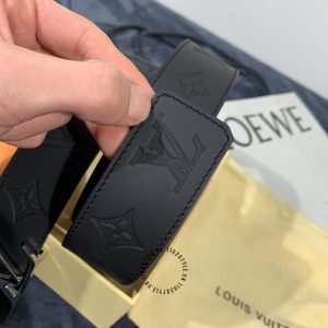 Thắt lưng xịn Louis Vuitton mặt khóa đen chì dây da cao cấp - Ảnh 9