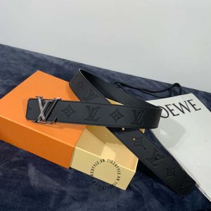 Thắt lưng xịn Louis Vuitton mặt khóa đen chì dây da cao cấp - Ảnh 6