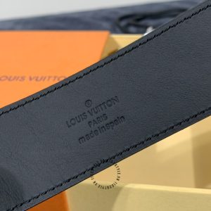 Thắt lưng xịn Louis Vuitton mặt khóa đen chì dây da cao cấp - Ảnh 7