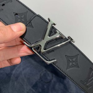 Thắt lưng xịn Louis Vuitton mặt khóa đen chì dây da cao cấp - Ảnh 4