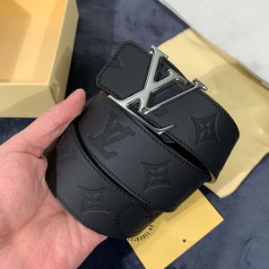 Thắt lưng xịn Louis Vuitton mặt khóa đen chì dây da cao cấp - Ảnh 2