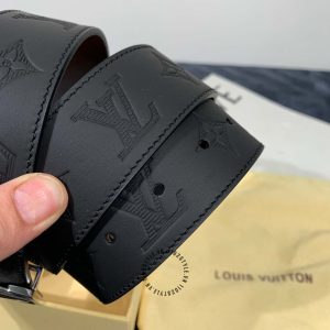 Thắt lưng xịn Louis Vuitton mặt khóa đen chì dây da cao cấp - Ảnh 8