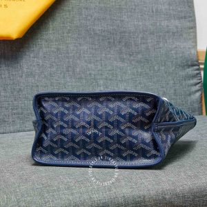 Túi xách nữ Goyard màu xanh than hoạ tiết monogram hàng hiệu - Ảnh 4