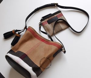 Túi Burberry nữ đeo chéo quai đen chất canvas replica 1:1 chính hãng - Hình ảnh 6
