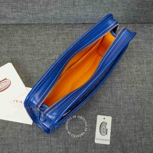 Cluth cầm tay Goyard da thật màu xanh dương cao cấp - Ảnh 7