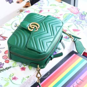 Túi xách đeo chéo Gucci nữ da xịn màu xanh logo GG - Hình ảnh 2
