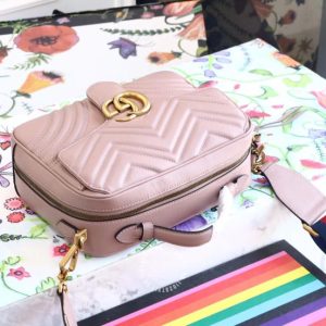 Túi Gucci nữ đeo chéo màu hồng quai xách da thật replica 1:1 - Ảnh 2