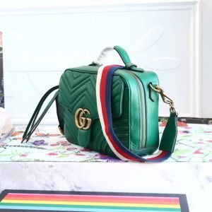 Túi xách đeo chéo Gucci nữ da xịn màu xanh logo GG - Hình ảnh 4