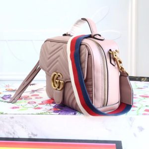 Túi Gucci nữ đeo chéo màu hồng quai xách da thật replica 1:1 - Ảnh 3