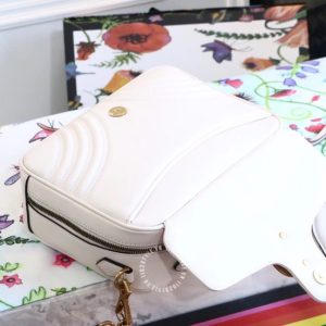 Túi đeo chéo Gucci nữ màu trắng quai xách cao cấp - Ảnh 5