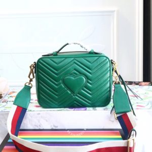 Túi xách đeo chéo Gucci nữ da xịn màu xanh logo GG - Hình ảnh 3