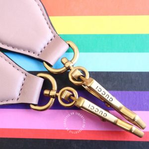 Túi Gucci nữ đeo chéo màu hồng quai xách da thật replica 1:1 - Ảnh 8