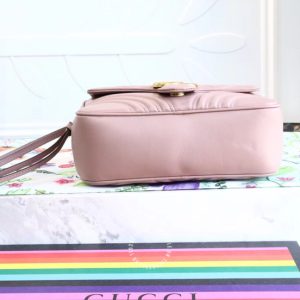 Túi Gucci nữ đeo chéo màu hồng quai xách da thật replica 1:1 - Ảnh 6