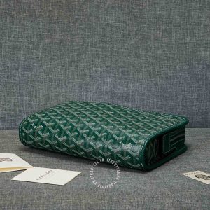 Cluth cầm tay Goyard unisex màu xanh lá fake loại 1 - Ảnh 4