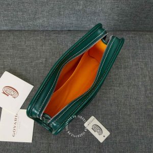 Cluth cầm tay Goyard unisex màu xanh lá fake loại 1 - Ảnh 6