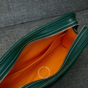 Cluth cầm tay Goyard unisex màu xanh lá fake loại 1 - Ảnh 7