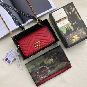 Túi xách nữ Gucci màu đỏ logo GG replica 1:1 - Hình ảnh 2