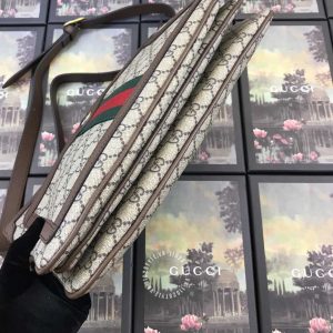 Túi xách đeo chéo nữ Gucci màu ghi họa tiết Monogram - Ảnh 8