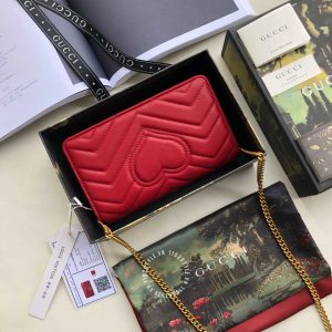 Túi xách nữ Gucci màu đỏ logo GG replica 1:1 - Hình ảnh 3