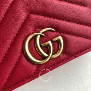 Túi xách nữ Gucci màu đỏ logo GG replica 1:1 - Hình ảnh 6