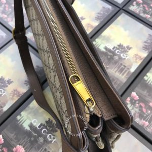 Túi xách đeo chéo nữ Gucci màu ghi họa tiết Monogram - Ảnh 6