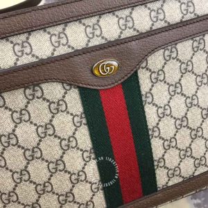 Túi xách đeo chéo nữ Gucci màu ghi họa tiết Monogram - Ảnh 4