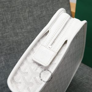 Cluth cầm tay Goyard màu trắng hoạ tiết monogram hàng hiệu - Ảnh 6