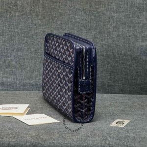 Cluth cầm tay Goyard màu xanh than hàng hiệu - Ảnh 3