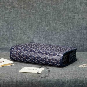 Cluth cầm tay Goyard màu xanh than hàng hiệu - Ảnh 4