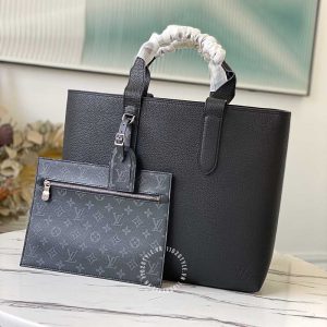 Túi xách Louis Vuitton nam size lớn da thật màu đen cao cấp