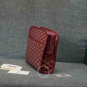 Cluth cầm tay Goyard unisex màu đỏ đô hàng hiệu Luxury - Ảnh 2