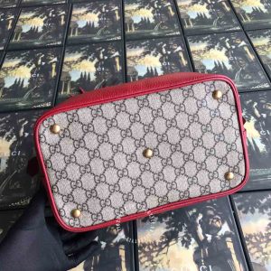 Túi xách hàng hiệu Gucci nữ màu ghi phối đỏ họa tiết Monogram - Ảnh 8