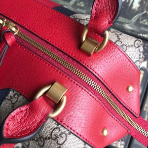 Túi xách hàng hiệu Gucci nữ màu ghi phối đỏ họa tiết Monogram - Ảnh 5