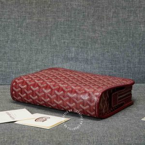 Cluth cầm tay Goyard unisex màu đỏ đô hàng hiệu Luxury - Ảnh 4
