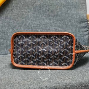 Túi xách nữ Goyard màu đen viền da nâu hàng hiệu Luxury - Ảnh 7