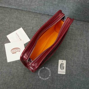 Cluth cầm tay Goyard unisex màu đỏ đô hàng hiệu Luxury - Ảnh 5