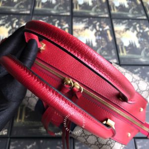 Túi xách hàng hiệu Gucci nữ màu ghi phối đỏ họa tiết Monogram - Ảnh 4