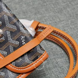 Túi xách nữ Goyard màu đen viền da nâu hàng hiệu Luxury - Ảnh 6