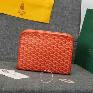 Cluth cầm tay Goyard unisex màu cam nổi bật siêu cấp loại 1:1 - Ảnh 2