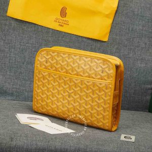 Cluth cầm tay Goyard unisex màu vàng siêu cấp loại 1:1 - Ảnh 3