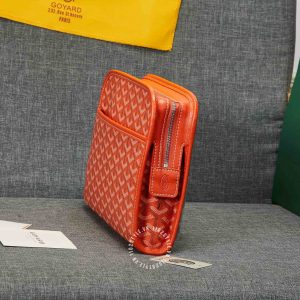 Cluth cầm tay Goyard unisex màu cam nổi bật siêu cấp loại 1:1 - Ảnh 4