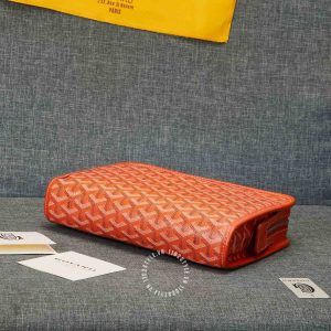 Cluth cầm tay Goyard unisex màu cam nổi bật siêu cấp loại 1:1 - Ảnh 5
