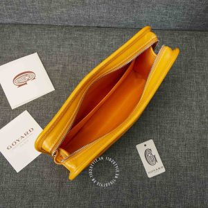 Cluth cầm tay Goyard unisex màu vàng siêu cấp loại 1:1 - Ảnh 5