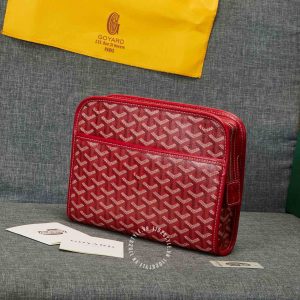 Cluth cầm tay Goyard unisex màu đỏ super fake loại 1 - Ảnh 2