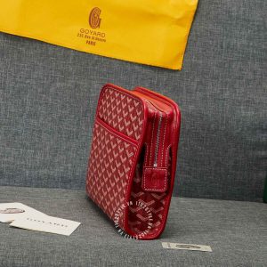 Cluth cầm tay Goyard unisex màu đỏ super fake loại 1 - Ảnh 3